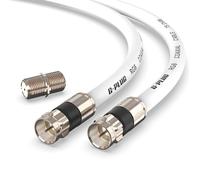 Câble Coaxial RG6 3m avec Connecteurs à Compression - Câble Antenne TV Numérique, Satellite, Rallonge Étanche Intérieur/Extérieur