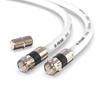 Câble Coaxial RG6 3m avec Connecteurs à Compression-Câble Antenne TV Numérique,Satellite,Rallonge Étanche Intérieur/Extérieur-Câble TV Blindé Haute Qualité
