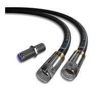 Câble coaxial RG6 5m HD103 A++ Trishield-Noir-Avec connecteurs et adaptateur Cabelcon-Résistant aux intempéries-Pour TV satellite et numérique,antenne