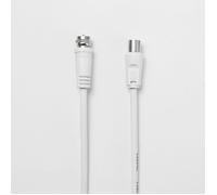 Câble Coaxial/Satellite 9.52 mm mâle/mâle - 2m - blanc