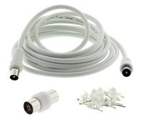 Câble Coaxial TV 3C2V 1.5M-Prolongateur Coaxial RF Nickelé Pour Prise D'antenne Smart U-HD TV,Boîtier D'antenne,Séparateur Y,Amplificateur de Signal (1.5 mètres)