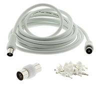 Câble Coaxial TV 3C2V 5M - Prolongateur Coaxial RF Nickelé Pour Prise D'antenne Smart U-HD TV, Boîtier D'antenne, Séparateur Y, Amplificateur de Signal (5 mètres)