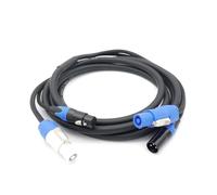 Câble combiné d'alimentation secteur et DMX XLR 3 broches for DJ mobile de 1 à 5 mètres, ligne de contrôle du signal audio PowerCON entrée/sortie(2m)