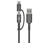Câble combiné de charge et de synchronisation (avec USB A vers Micro-USB & USB-C) avec connecteur Micro-B et USB-C