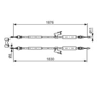 Câble Commande, Frein Stationnement Centre pour Volvo (Changan) S40 V50