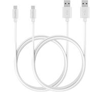 Cable Compatible avec Appareil Photo Nikon Coolpix S810/Coolpix S9600/Coolpix S9700/Coolpix S9900/Coolpix W100/W150/W300 [Pack 2] USB Type Micro-USB 2.0 Blanc 1 Mètre Phonillico®