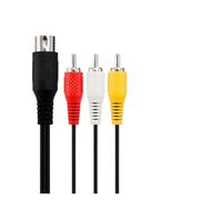 Câble Composite AV Compatible avec Sega Genesis 1 / Mega Drive 1, Cordon RCA mâle vers DIN mâle à 8 Broches de 1,8 m for Console Classique