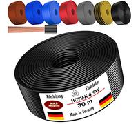 Câble conducteur H07 V-K - 1 x 4 mm² - Noir, marron, bleu foncé, jaune, gris, bleu clair ou rouge - Flexible - 5 m, 10 m, 20 m, 25 m, 30 m, 40 m, 50 m à 100 m (noir, 30 m)