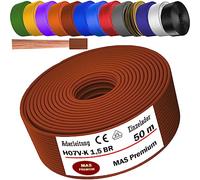 Câble conducteur H07 V-K de 5 à 100 m - 1 x 1,5 mm² - Noir bleu-clair vert/jaune vert rouge bleu-foncé marron orange gris blanc violet bleu-outremer ou jaune Fil simple flexible (marron, 50 m)
