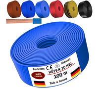 Câble conducteur H07 V-K de 5 à 100 m - 10 mm² - Noir, marron, bleu foncé, jaune vert, bleu clair ou rouge - Flexible (bleu clair, 100 m)