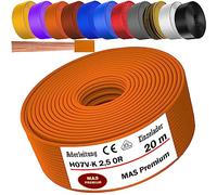 Câble conducteur H07 V-K de 5 à 100 m - 2,5 mm² - Noir, bleu clair, vert/jaune, rouge, bleu foncé, marron, orange, gris, blanc, violet ou jaune - Flexible (orange, 20 m)