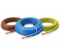 Câble conducteur simple conducteur 6491x de 2,5 mm | Bleu, marron et vert/jaune 3 m de long | Approuvé BASEC
