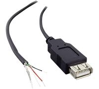 Câble confectionné USB A femelle 2.0 avec extrémités ouvertes BKL Electronic 10080111 femelle, droit 1.80 m