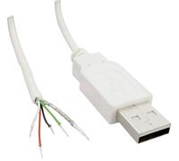 Câble confectionné USB A mâle 2.0 avec extrémités ouvertes BKL Electronic 10080110 mâle, droit 1.80 m