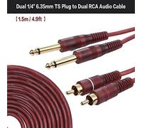 Câble connecteur audio plug 1 4 6 35mm pour amplificateur AV console de mixage système stéréo home cinéma haute blindage fidélité Hi-Fi cœur en cuivre oxygéné enveloppe plastique qualité supérieure pl