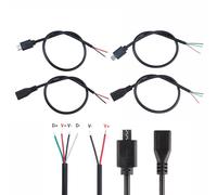 Câble connecteur de Charge Micro USB 2.0 A Jack femelle mâle, 4 broches, 2 broches, 4 fils, données, cordon de Charge, bricolage pour Interface Android