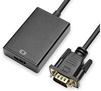 Câble Convertisseur Adaptateur Vga Mâle Vers Hdtv Femelle 1080P Video Audio Noir Compatible Avec Ordinateur Portable Pc[Z3336]