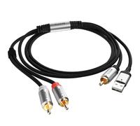 Câble convertisseur audio coaxial unidirectionnel S/PDIF DAC 192 kHz vers 2 RCA mâles 1,2 m, adaptateur numérique/analogique alimenté par USB, Hi-Fi stéréo pour TV Blu-Ray, amplificateur de