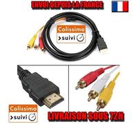 Câble convertisseur HDMI vers 3 RCA - STRAßE TECH - 1,50 m - 10 Gbps - Vidéo/Audio - Noir