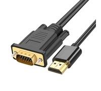 Câble convertisseur HDMI vers VGA 1080p plaqué or pour PC, ordinateur portable, commutateur, boîtier TV (1 m de long)