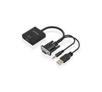 Câble convertisseur SVGA+Audio vers HDMI - SVGA/M+Jack 3.5/M+USB-A/M-HDMI A/H - 20cm - Couleur Noir