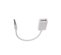 Cable convertisseur/synchronisation prise audio auxiliaire auto jack 3,5 mm male vers usb femelle