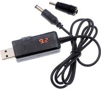 Câble convertisseur USB Step-up 5V vers 9V/12V avec indicateur de tension - Câble d'alimentation DC avec connecteur 5.5x2.1mm & 3.5x1.35mm pour routeurs, ventilateurs, LEDs