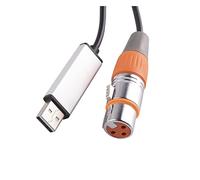 Câble convertisseur USB vers RS485 512 512 XLR Femelle FT232RL Compatible avec Le contrôleur d'éclairage de scène Freestyler Lightkey(1.8M,Orange)