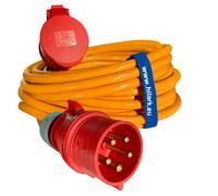 Câble courant fort 16A H07BQ-F 5x2,5 IP44 polyuréthane orange/bleu/vert 5-50m
