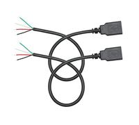 Câble court USB A femelle vers 4 broches nu 11", 22 AWG 5 V/3 A USB A mâle 4 broches avec extrémité ouverte, alimentation et données, câble de rechange installé pour les appareils USB de type A