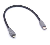 Câble court USB C vers Micro USB C, type C mâle vers micro USB B mâle pour MacBook, Dell XPS 13 15, Chormebook Pixel, Lenovo avec port USB-C (30 cm)