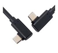 Câble CY 1,8 m USB-C type C vers type C Gen2 10 Gbps 65 W double angle de 90 degrés gauche droite