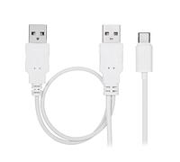 Câble CY USB 3.1 Type C USB-C vers double A mâle, câble de données et d'alimentation supplémentaire pour disque dur de téléphone