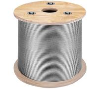 Câble d’acier inoxydable 316 - VEVOR - 150 m Cable Métallique Résistance à la Rupture 771 kg - Construction 7x7 Forte Tension