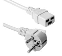 Câble d’Alimentation ACT C19 à CEE7/7 (coudé), 1,8 m, IEC 60320, câble d’Alimentation pour onduleurs et serveurs, Blanc - AK5415