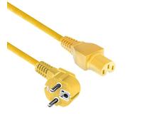 Câble d’Alimentation ACT CEE7/7 à C15, 1,5 m à Prise d’Appareil Chaud C15, Jaune - AK5297