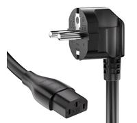 Câble d’Alimentation Noir-3M, Câble d'alimentation Contact de Protection Fiche Type F (CEE 7/4), Contact de Protection coudé vers fiche C13 pour PC,Imprimante, Moniteur, Télévision