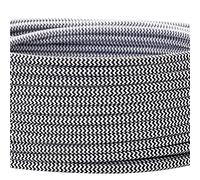 Câble d’alimentation textile - gaine extérieure en plastique - 10 m - 3 fils - 3 x 0,75 mm² - Avec conducteur de terre - Accessoire de lampe (10 m, noir-blanc)