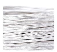 Câble d’alimentation textile - gaine extérieure en plastique - 5 m - 3 fils - 3 x 0,75 mm² - Avec conducteur de terre - Accessoire de lampe (5 m, blanc)
