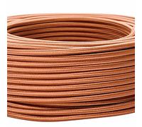 Câble d’alimentation textile - gaine extérieure en plastique - 5 m - 3 fils - 3 x 0,75 mm² - Avec conducteur de terre - Accessoire de lampe (5 m, marron)