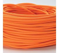 Câble d’alimentation textile - gaine extérieure en plastique - 5 m - 3 fils - 3 x 0,75 mm² - Avec conducteur de terre - Accessoire de lampe (5 m, orange)