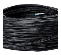 Câble d’alimentation textile - gaine extérieure en plastique - 5 m - 3 fils - 3 x 0,75 mm² - Avec conducteur de terre - Accessoire de lampe (5 m, noir)