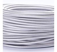 Câble d’alimentation textile - gaine extérieure en plastique - 50 m - 3 fils - 3 x 0,75 mm² - Avec conducteur de terre - Accessoire de lampe (50 m, argent)