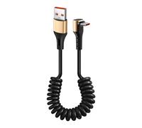 Câble d ' alimentation USB Type C avec, Straight USB | Conception à ressort solide avec connecteurs coudés pour téléphones, tablettes, ordinateurs portables et appareils