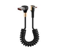 Câble d ' alimentation USB Type C avec, Three dimensional, A | Conception à ressort solide avec connecteurs coudés pour téléphones, tablettes, ordinateurs portables et appareils