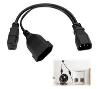 Câble d’Alimentation Y-Splitter IEC 60320 C14 vers C13 + Prise Euro CEE7/16, 250V 10A feu de Position latérale Camion Adaptateur électrique pour PC écran UPS PDU appareils électriques 30 cm