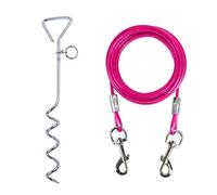 Câble d’Attache Chien, Non rétractable | Gaine protection, Piquet d'ancrage chien, en , Pour gardiens d'anima