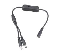 Câble d ' Extension d ' Alimentation DC5521, séparateur en Y 5.5x2.1mm Femelle à Double mâle avec Interrupteur pour CCTV et LED, Cordon d ' Alimentation LED de 37CM