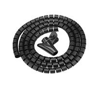 Câble D-Line Tidy 1,5 m/Longueur Spirale Wrap Fil Fil Spirale Tube 16/22/28 mm Blanc Noir Argent Gestion des câbles [Noir 1,5 m x 16 mm]