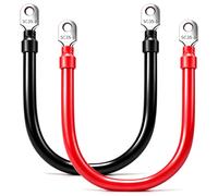 Câble d’onduleur de batterie Lpluziyyds, 2 pièces 2AWG/35mm² 50 cm 12 V, câbles de chargeur de batterie de voiture rouge et noir avec bornes d’anneau M8 en cuivre pour camion, moto, solaire